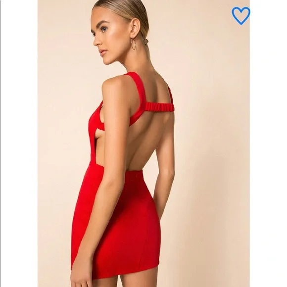 Superdown Dress Revolve Suzie Open Back Red Mini Shirt Club Womens